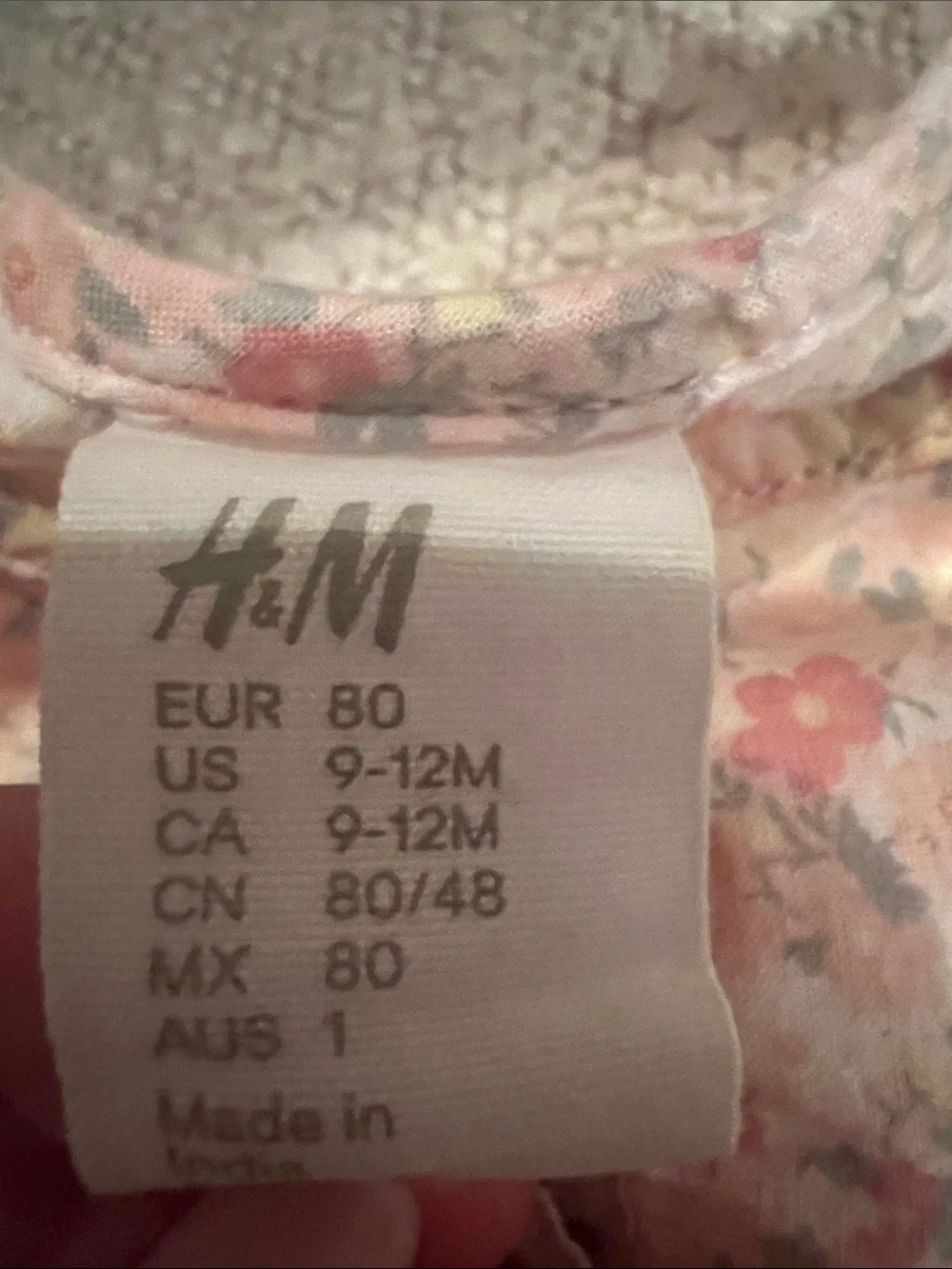 H&M Light Pink Floral Ruffle Top with Pale Pink Shorts 9-12 months EUC